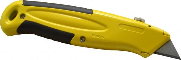 PHC - Retractable Utility Knife - 2-1/4" Blade, Yellow Zinc Handle, 5 Blades Included - Exact Tooling