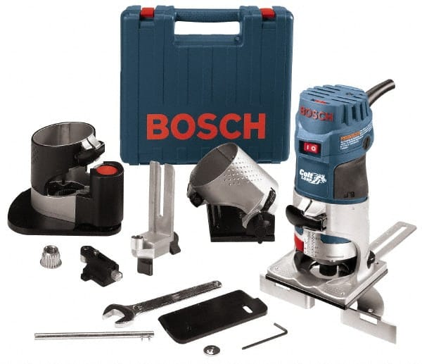 Bosch - Router Kits Router Type: Palm Grip Speed (RPM): 16000-35000 - Exact Tooling