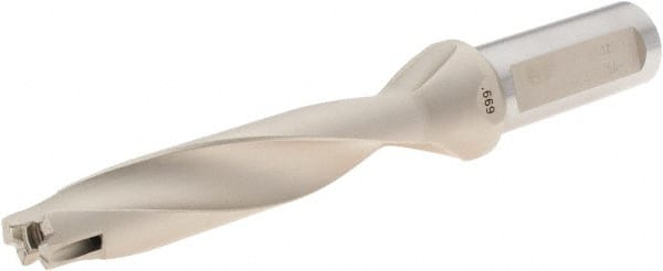 Iscar - 0.669 to 0.705" Diam, 5xD, 3.35" Max Depth, 3/4" Shank Diam, Replaceable Tip Drill - 17 Seat Size, DCM Toolholder, Series ChamDrill - Exact Tooling