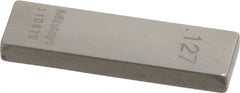 Mitutoyo - 0.127" Rectangular Steel Gage Block - Accuracy Grade 0, Includes Certificate of Inspection - Exact Tooling