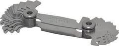 SPI - 28 Leaf, 0.5 to 6mm Pitch Range, 4 to 56 TPI Range, Stainless Steel Screw Pitch Gage - 60° Thread Angle - Exact Tooling