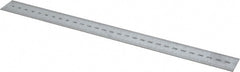 SPI - 12" Long, 0.5, 1mm Graduation, Rigid Steel Rule - Metric Graduation Style, 1" Wide, Silver, Satin Chrome Finish - Exact Tooling