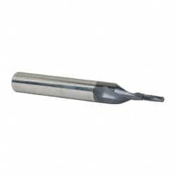 Accupro - #4-40 UNC, 0.1" Cutting Diam, 2 Flute, Solid Carbide Helical Flute Thread Mill - Internal Thread, 1/4" LOC, 2" OAL, 1/4" Shank Diam - Exact Tooling