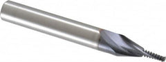 Accupro - #6-32 UNC, 0.115" Cutting Diam, 2 Flute, Solid Carbide Helical Flute Thread Mill - Internal Thread, 1/4" LOC, 2" OAL, 1/4" Shank Diam - Exact Tooling