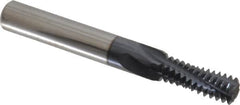 Accupro - 3/8-16 UNC, 0.285" Cutting Diam, 4 Flute, Solid Carbide Helical Flute Thread Mill - Internal Thread, 3/4" LOC, 2-1/2" OAL, 5/16" Shank Diam - Exact Tooling