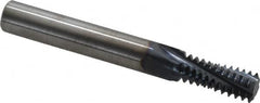 Accupro - 1/2-13 UNC, 0.35" Cutting Diam, 4 Flute, Solid Carbide Helical Flute Thread Mill - Internal Thread, 7/8" LOC, 3" OAL, 3/8" Shank Diam - Exact Tooling