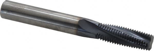 Accupro - 3/4-16 UNF, 0.495" Cutting Diam, 4 Flute, Solid Carbide Helical Flute Thread Mill - Internal Thread, 1-3/8" LOC, 4" OAL, 1/2" Shank Diam - Exact Tooling