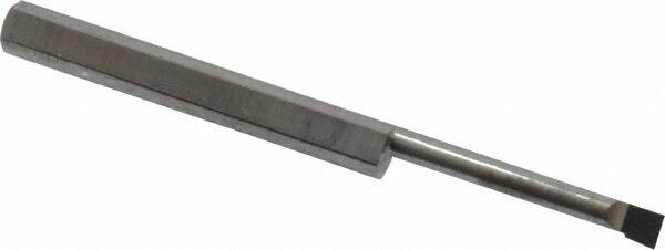 Accupro - 0.08" Min Bore Diam, 0.6" Max Bore Depth, 1/8 Shank Diam, Boring Bar - Left Hand Cut, Solid Carbide, Bright Finish - Exact Tooling