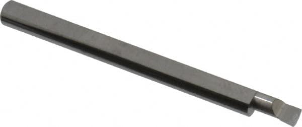 Accupro - 0.1" Min Bore Diam, 0.2" Max Bore Depth, 1/8 Shank Diam, Boring Bar - Left Hand Cut, Solid Carbide, Bright Finish - Exact Tooling