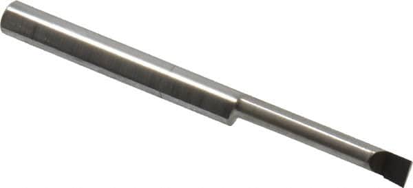 Accupro - 0.1" Min Bore Diam, 0.6" Max Bore Depth, 1/8 Shank Diam, Boring Bar - Left Hand Cut, Solid Carbide, Bright Finish - Exact Tooling