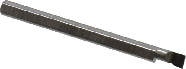 Accupro - 0.11" Min Bore Diam, 0.2" Max Bore Depth, 1/8 Shank Diam, Boring Bar - Left Hand Cut, Solid Carbide, Bright Finish - Exact Tooling