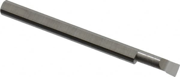Accupro - 0.11" Min Bore Diam, 0.3" Max Bore Depth, 1/8 Shank Diam, Boring Bar - Left Hand Cut, Solid Carbide, Bright Finish - Exact Tooling