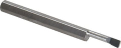 Accupro - 0.12" Min Bore Diam, 1/2" Max Bore Depth, 3/16 Shank Diam, Boring Bar - Left Hand Cut, Solid Carbide, Bright Finish - Exact Tooling