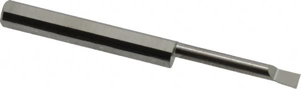 Accupro - 0.12" Min Bore Diam, 0.8" Max Bore Depth, 3/16 Shank Diam, Boring Bar - Left Hand Cut, Solid Carbide, Bright Finish - Exact Tooling