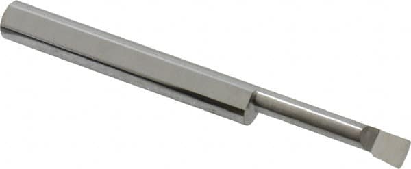 Accupro - 0.14" Min Bore Diam, 0.7" Max Bore Depth, 3/16 Shank Diam, Boring Bar - Left Hand Cut, Solid Carbide, Bright Finish - Exact Tooling