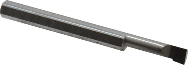 Accupro - 0.16" Min Bore Diam, 0.6" Max Bore Depth, 3/16 Shank Diam, Boring Bar - Left Hand Cut, Solid Carbide, Bright Finish - Exact Tooling