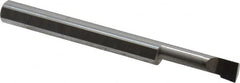 Accupro - 0.16" Min Bore Diam, 0.6" Max Bore Depth, 3/16 Shank Diam, Boring Bar - Left Hand Cut, Solid Carbide, Bright Finish - Exact Tooling
