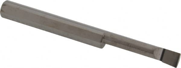 Accupro - 0.2" Min Bore Diam, 1" Max Bore Depth, 1/4 Shank Diam, Boring Bar - Left Hand Cut, Solid Carbide, Bright Finish - Exact Tooling