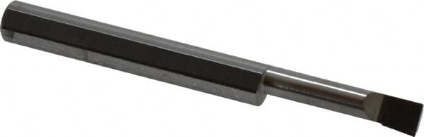 Accupro - 0.2" Min Bore Diam, 0.9" Max Bore Depth, 1/4 Shank Diam, Boring Bar - Left Hand Cut, Solid Carbide, Bright Finish - Exact Tooling