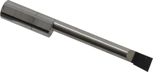 Accupro - 0.23" Min Bore Diam, 1.6" Max Bore Depth, 5/16 Shank Diam, Boring Bar - Left Hand Cut, Solid Carbide, Bright Finish - Exact Tooling