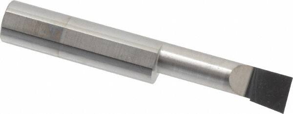 Accupro - 0.32" Min Bore Diam, 1.1" Max Bore Depth, 3/8 Shank Diam, Boring Bar - Left Hand Cut, Solid Carbide, Bright Finish - Exact Tooling