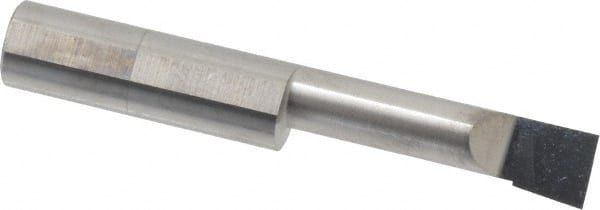 Accupro - 0.32" Min Bore Diam, 1-1/4" Max Bore Depth, 3/8 Shank Diam, Boring Bar - Left Hand Cut, Solid Carbide, Bright Finish - Exact Tooling