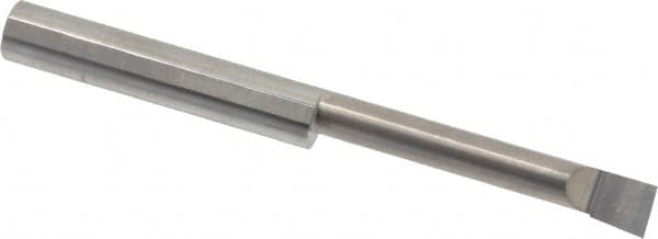 Accupro - 0.32" Min Bore Diam, 2" Max Bore Depth, 3/8 Shank Diam, Boring Bar - Left Hand Cut, Solid Carbide, Bright Finish - Exact Tooling