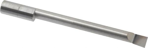 Accupro - 0.32" Min Bore Diam, 3" Max Bore Depth, 3/8 Shank Diam, Boring Bar - Left Hand Cut, Solid Carbide, Bright Finish - Exact Tooling