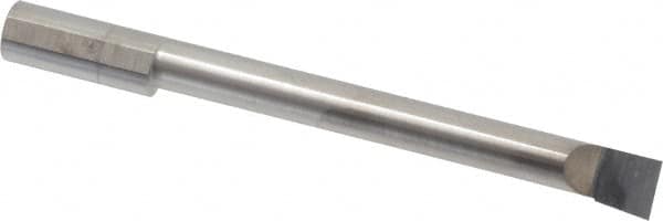 Accupro - 0.36" Min Bore Diam, 3" Max Bore Depth, 3/8 Shank Diam, Boring Bar - Left Hand Cut, Solid Carbide, Bright Finish - Exact Tooling