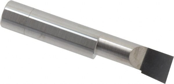 Accupro - 0.49" Min Bore Diam, 1-1/4" Max Bore Depth, 1/2 Shank Diam, Boring Bar - Left Hand Cut, Solid Carbide, Bright Finish - Exact Tooling