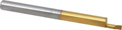 Accupro - 0.06" Min Bore Diam, 0.15" Max Bore Depth, 1/8 Shank Diam, Boring Bar - Right Hand Cut, Solid Carbide, TiN Finish - Exact Tooling