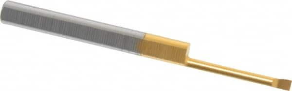 Accupro - 0.06" Min Bore Diam, 1/2" Max Bore Depth, 1/8 Shank Diam, Boring Bar - Right Hand Cut, Solid Carbide, TiN Finish - Exact Tooling