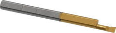 Accupro - 0.08" Min Bore Diam, 0.2" Max Bore Depth, 1/8 Shank Diam, Boring Bar - Right Hand Cut, Solid Carbide, TiN Finish - Exact Tooling