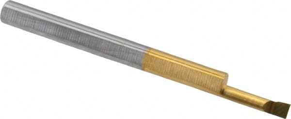 Accupro - 0.08" Min Bore Diam, 0.3" Max Bore Depth, 1/8 Shank Diam, Boring Bar - Right Hand Cut, Solid Carbide, TiN Finish - Exact Tooling