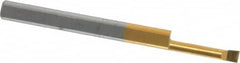 Accupro - 0.08" Min Bore Diam, 0.4" Max Bore Depth, 1/8 Shank Diam, Boring Bar - Right Hand Cut, Solid Carbide, TiN Finish - Exact Tooling