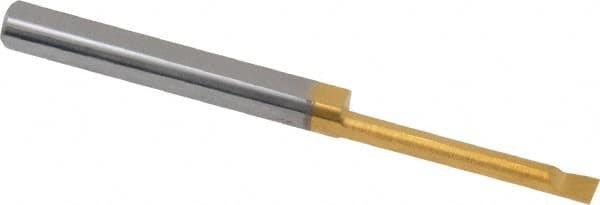 Accupro - 0.08" Min Bore Diam, 0.6" Max Bore Depth, 1/8 Shank Diam, Boring Bar - Right Hand Cut, Solid Carbide, TiN Finish - Exact Tooling