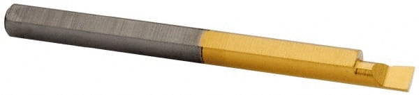 Accupro - 0.1" Min Bore Diam, 0.15" Max Bore Depth, 1/8 Shank Diam, Boring Bar - Right Hand Cut, Solid Carbide, TiN Finish - Exact Tooling