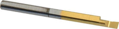 Accupro - 0.1" Min Bore Diam, 0.2" Max Bore Depth, 1/8 Shank Diam, Boring Bar - Right Hand Cut, Solid Carbide, TiN Finish - Exact Tooling