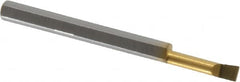 Accupro - 0.1" Min Bore Diam, 0.4" Max Bore Depth, 1/8 Shank Diam, Boring Bar - Right Hand Cut, Solid Carbide, TiN Finish - Exact Tooling