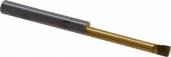 Accupro - 0.1" Min Bore Diam, 0.7" Max Bore Depth, 1/8 Shank Diam, Boring Bar - Right Hand Cut, Solid Carbide, TiN Finish - Exact Tooling