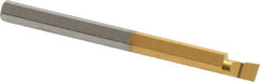 Accupro - 0.11" Min Bore Diam, 0.15" Max Bore Depth, 1/8 Shank Diam, Boring Bar - Right Hand Cut, Solid Carbide, TiN Finish - Exact Tooling