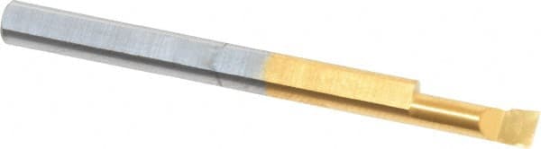 Accupro - 0.11" Min Bore Diam, 0.3" Max Bore Depth, 1/8 Shank Diam, Boring Bar - Right Hand Cut, Solid Carbide, TiN Finish - Exact Tooling
