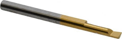 Accupro - 0.11" Min Bore Diam, 0.4" Max Bore Depth, 1/8 Shank Diam, Boring Bar - Right Hand Cut, Solid Carbide, TiN Finish - Exact Tooling