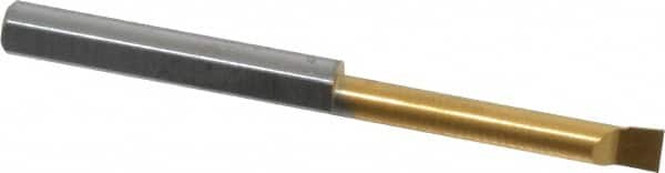 Accupro - 0.11" Min Bore Diam, 0.7" Max Bore Depth, 1/8 Shank Diam, Boring Bar - Right Hand Cut, Solid Carbide, TiN Finish - Exact Tooling