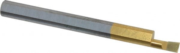 Accupro - 0.12" Min Bore Diam, 1/4" Max Bore Depth, 3/16 Shank Diam, Boring Bar - Right Hand Cut, Solid Carbide, TiN Finish - Exact Tooling