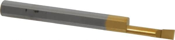 Accupro - 0.12" Min Bore Diam, 1/2" Max Bore Depth, 3/16 Shank Diam, Boring Bar - Right Hand Cut, Solid Carbide, TiN Finish - Exact Tooling