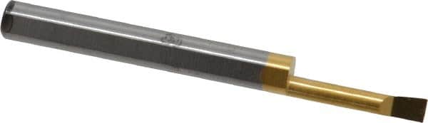 Accupro - 0.12" Min Bore Diam, 0.6" Max Bore Depth, 3/16 Shank Diam, Boring Bar - Right Hand Cut, Solid Carbide, TiN Finish - Exact Tooling