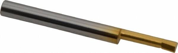 Accupro - 0.14" Min Bore Diam, 0.6" Max Bore Depth, 3/16 Shank Diam, Boring Bar - Right Hand Cut, Solid Carbide, TiN Finish - Exact Tooling