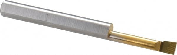 Accupro - 0.14" Min Bore Diam, 0.7" Max Bore Depth, 3/16 Shank Diam, Boring Bar - Right Hand Cut, Solid Carbide, TiN Finish - Exact Tooling