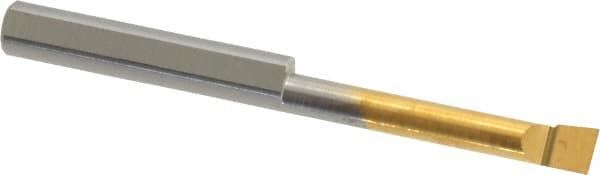 Accupro - 0.16" Min Bore Diam, 1" Max Bore Depth, 3/16 Shank Diam, Boring Bar - Right Hand Cut, Solid Carbide, TiN Finish - Exact Tooling